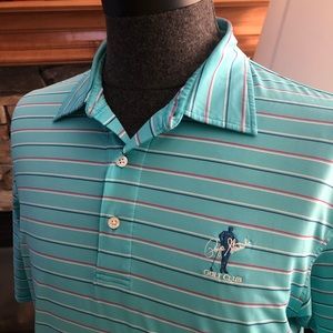 SMITH & TWEED Men’s Aqua ‘Payne Stewart Golf Club’ Perf Golf🏌️‍♂️Shirt - LARGE